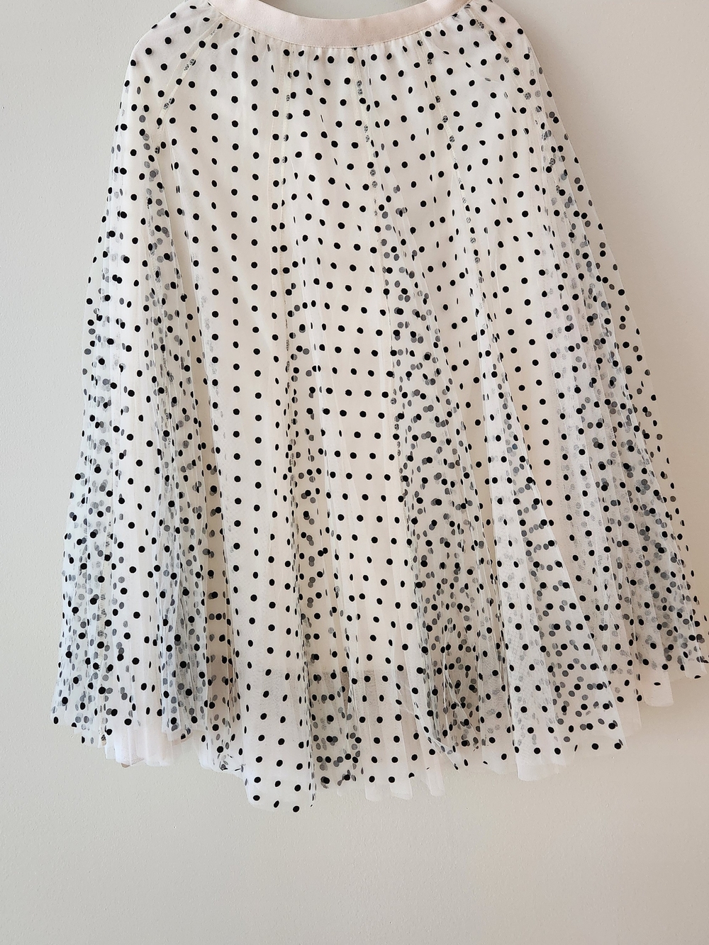 Chicwish White Tulle Skirt with Black Polka Dots
